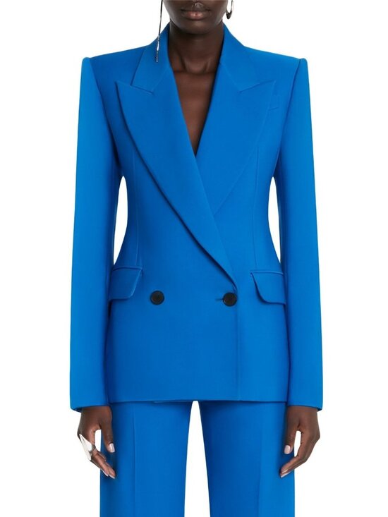 Alexander McQueen Jackets & Blazers - $3590 Alexander McQueen Womens Double-Breasted Wool Jacket Blazer Size 44 / US 8
